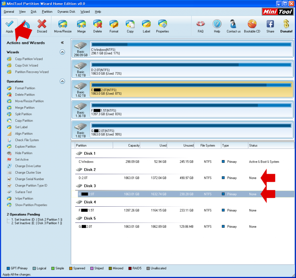 Partition Wizard Apply